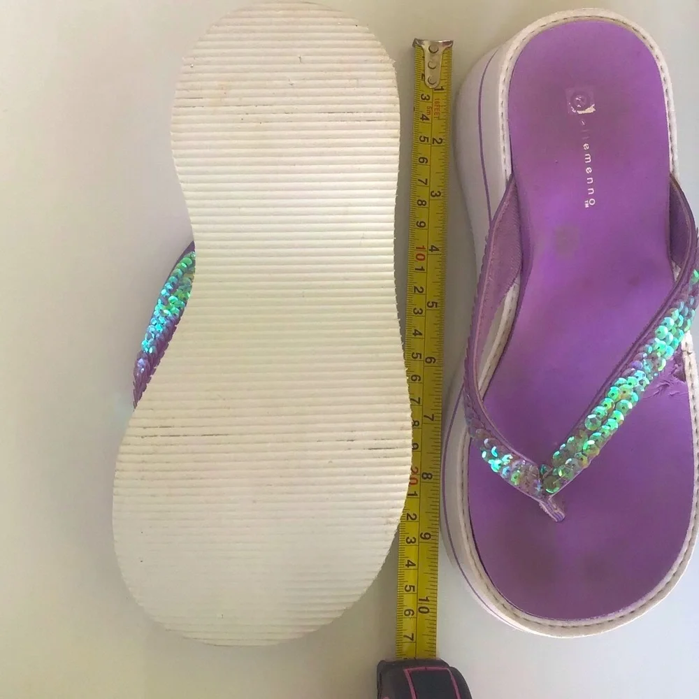 90’s Y2K platform wedge thong sandals